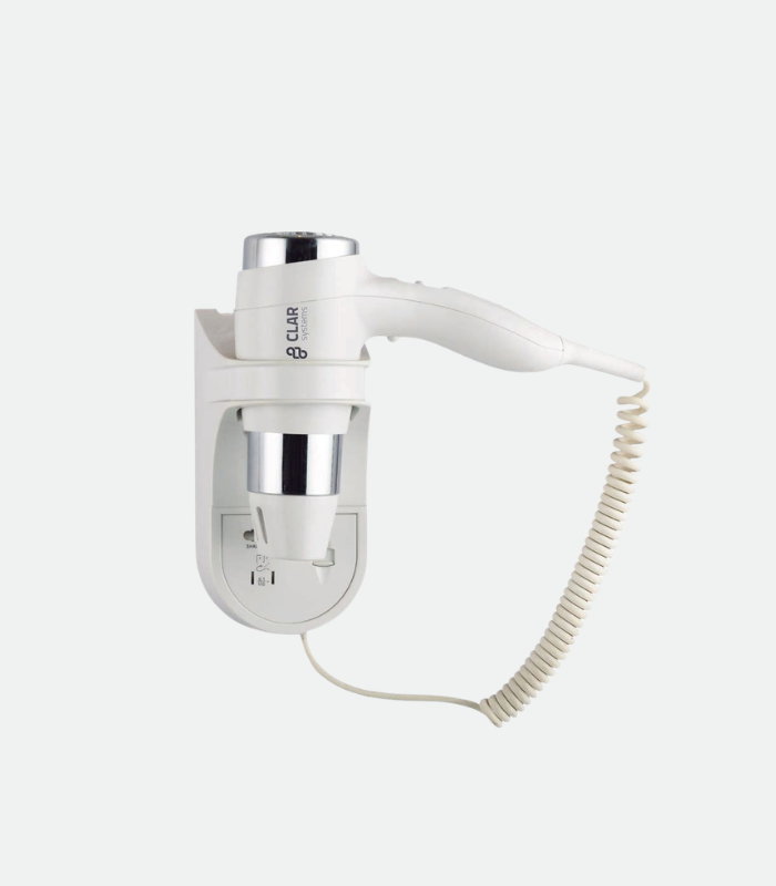 SECHVEUX ABS BLANC SÈCHE-CHEVEUX MURAL PROFESSIONNEL – Image 1
